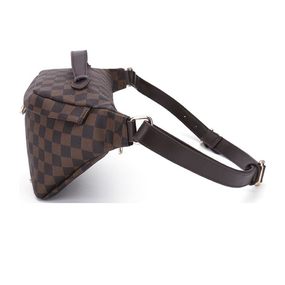 Brown Checkered Shoulder Bag - Picture 7 of 9